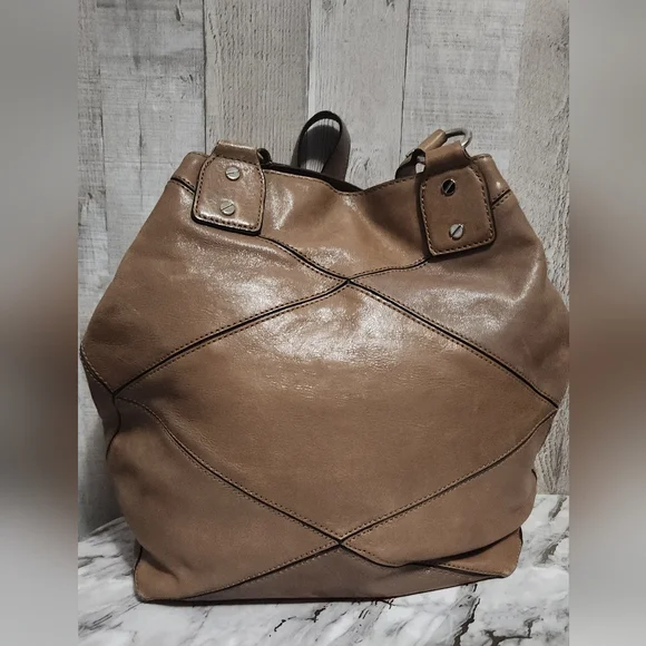 Michael Kors Taupe Quilt Pattern Leather Hobo Shoulder Bag - Picture 5 of 7